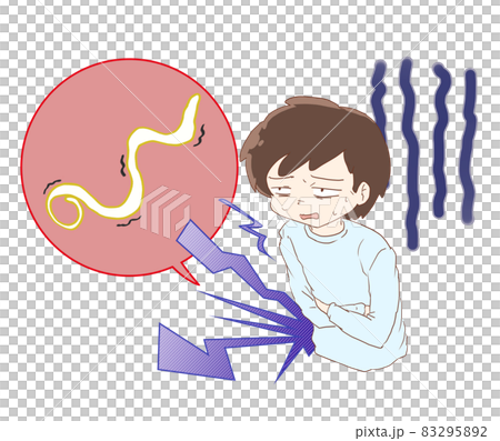 一個患有異尖線蟲病的人 一個患有異尖線蟲病的人 83295892