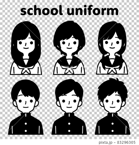 Person illustration set_student_monotone 83296305