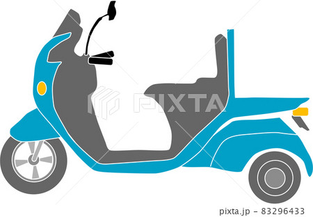 青色の可愛いトライク「バイク」 83296433