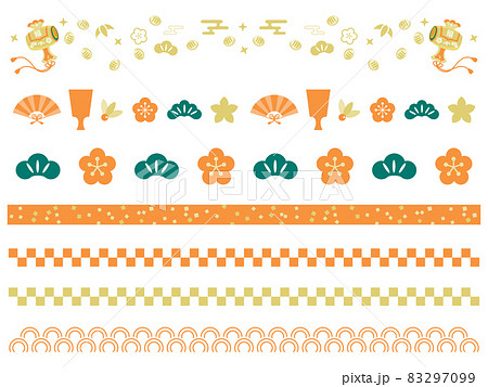 日本の伝統柄のラインイラスト 83297099