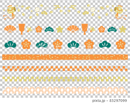 日本の伝統柄のラインイラスト 83297099