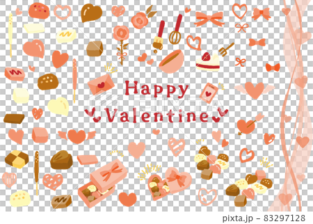 Cute hand drawn valentine material set Cute hand drawn valentine material set 83297128