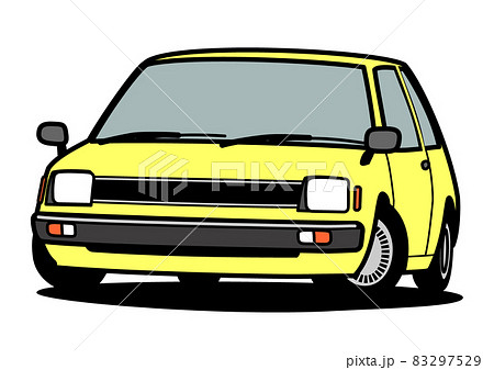 懐かし国産コンパクトカー 黄色 自動車イラスト 懐かし国産コンパクトカー 黄色 自動車イラスト 83297529