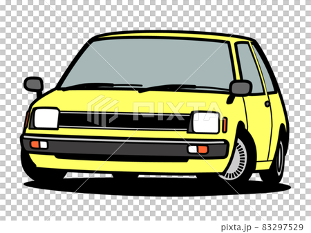 懐かし国産コンパクトカー 黄色 自動車イラスト 懐かし国産コンパクトカー 黄色 自動車イラスト 83297529