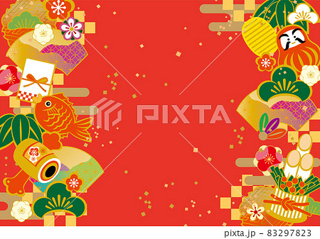謹賀新年　和柄フレーム背景イラスト 83297823