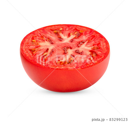 Fresh tomatoes sliced isolated on white background Fresh tomatoes sliced isolated on white background 83299123