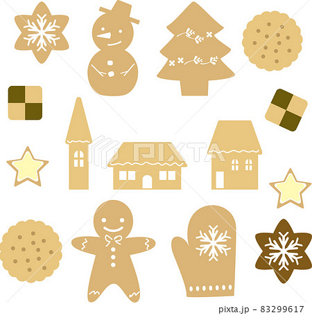 クリスマスクッキーのイラストセット クリスマスクッキーのイラストセット 83299617