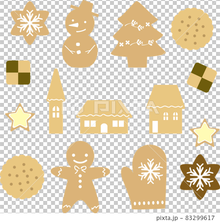 クリスマスクッキーのイラストセット クリスマスクッキーのイラストセット 83299617