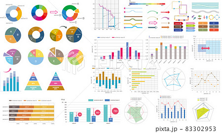 便利なプレゼン素材グラフセット 便利なプレゼン素材グラフセット 83302953