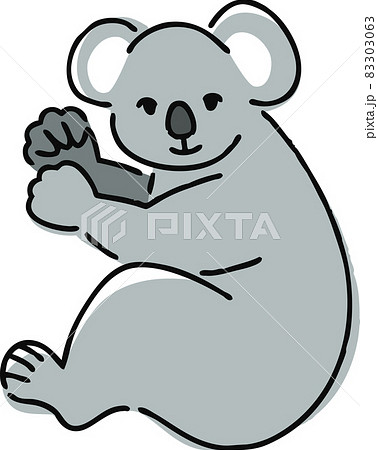 手描き風のコアラのイラストのイラスト素材