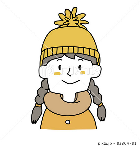 ニット帽を被った女の子のイラスト素材
