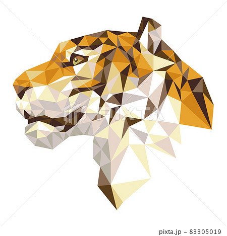 虎ポリゴンイラスト横顔　tiger polygon illust 83305019