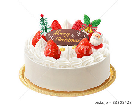 ホールケーキ クリスマスケーキ イラスト リアル ケーキプレート 83305428