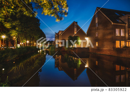 Evening street in the Netherlands Evening street in the Netherlands 83305922