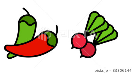 Vector illustration of vegetables. Eco-friendly food. Vegetarian food 83306144