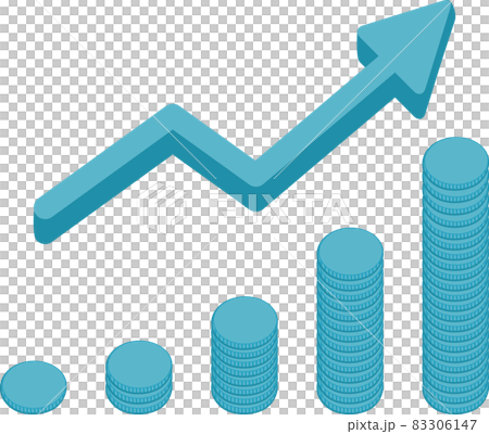 Business arrow coin money image illustration material 83306147