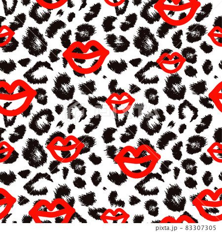 Leopard print pattern. Repeating seamless vector animal background. 83307305