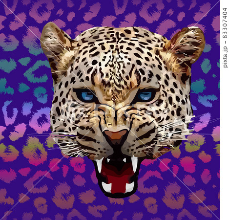 Leopard print pattern. Repeating seamless vector animal background. 83307404