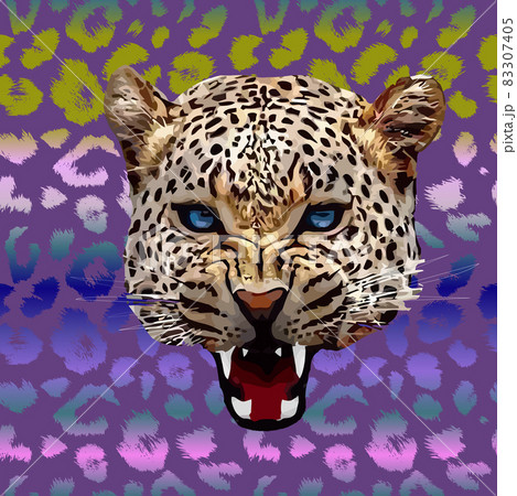 Leopard print pattern. Repeating seamless vector animal background. 83307405