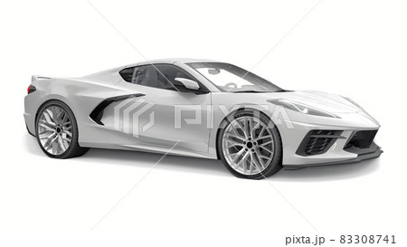 Super sports car on a white background. 3d illustration. Super sports car on a white background. 3d illustration. 83308741