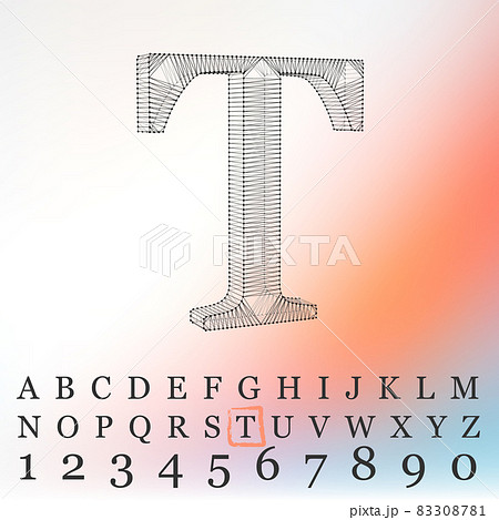 Vector illustration of letter background. Fonts of Mesh polygonal. Wire frame contour alphabets Vector illustration of letter background. Fonts of Mesh polygonal. Wire frame contour alphabets 83308781