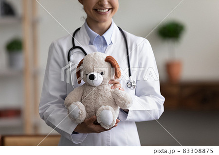 Happy smiling general pediatrician cropped shot portrait 83308875