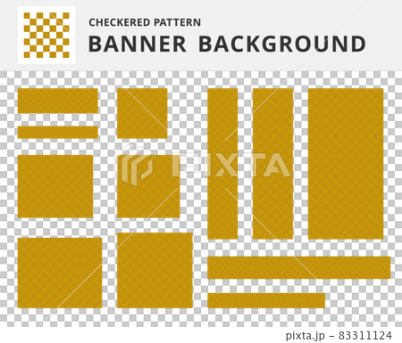 Illustration set of banner backgrounds, templates and frames. Plaid, checkered, gold. 83311124