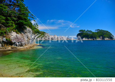 浄土ヶ浜・浄土ヶ浜観光遊覧船の船着き場跡の眺め・東北・岩手県宮古市() 83311550