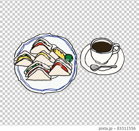 Coffee shop mixed sandwich and coffee morning set Coffee shop mixed sandwich and coffee morning set 83311556