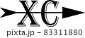 Black cross country running logo XC with black arrow 83311880