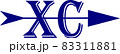 Cross country running logo XC in blue 83311881