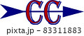 Cross country running logo CC in red with a blue arrow 83311883