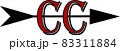 Cross country running team logo CC in red with black arrow 83311884