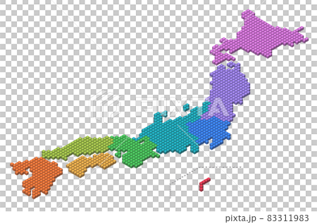 Cube Dot 日本的 3D 地圖（按地區） 83311983