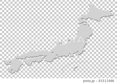 Cube Dot 3D Japan Map 83311986