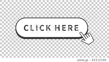 Simple button illustration template banner monochrome, line drawing, oval, shaded, finger cursor version 83312594