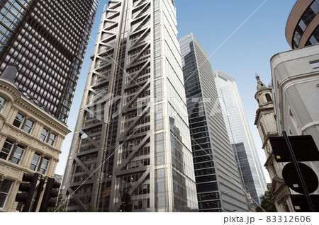 London, U.K., July 23,2021 - buildings sky scrapers near Liverpool Street Station in London. 83312606