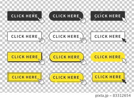 Simple button frame illustration set template banner monochrome, yellow color version 83312654