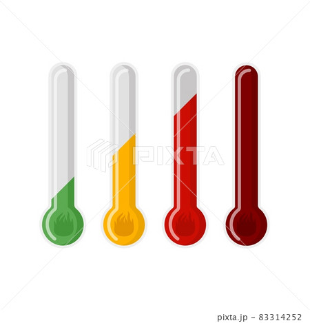 Icon thermometer indicator the degree of sharpness of the dish isolated on white background. Sticker for menu restaurant in flat style. Icon thermometer indicator the degree of sharpness of the dish isolated on white background. Sticker for menu restaurant in flat style. 83314252