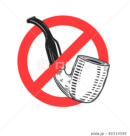 Dont smoke. Stop sign with smoking pipe. Design element for poster, card, banner, sign. Vector illustration Dont smoke. Stop sign with smoking pipe. Design element for poster, card, banner, sign. Vector illustration 83314595