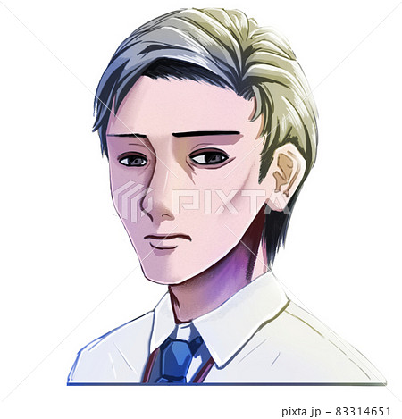 頬がこけている男性のイラスト素材