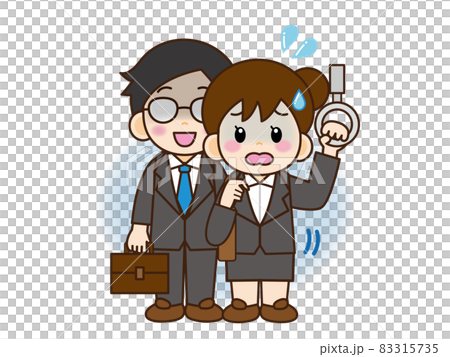 痴漢に怯えるOLのイラスト素材 83315735