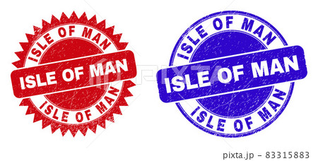 ISLE OF MAN Round and Rosette Seals with Corroded Texture 83315883