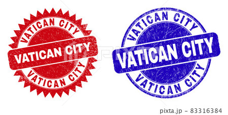 VATICAN CITY Round and Rosette Stamp Seals with Distress Style 83316384