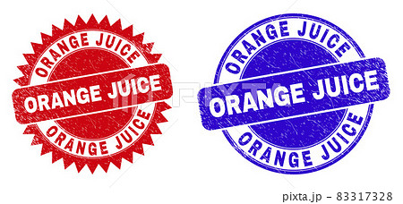 ORANGE JUICE Round and Rosette Seals with Grunged Surface ORANGE JUICE Round and Rosette Seals with Grunged Surface 83317328