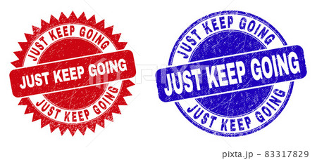 JUST KEEP GOING Round and Rosette Stamps with Distress Style 83317829