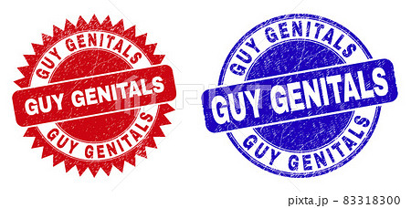GUY GENITALS Round and Rosette Stamp Seals with Unclean Surface 83318300