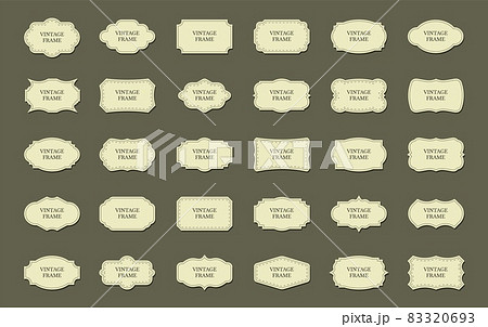 Vintage labels. Retro decorative sticker set. Vector elegant tag collection Vintage labels. Retro decorative sticker set. Vector elegant tag collection 83320693