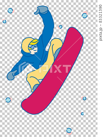 A person who slides coolly on a snowboard 83321390