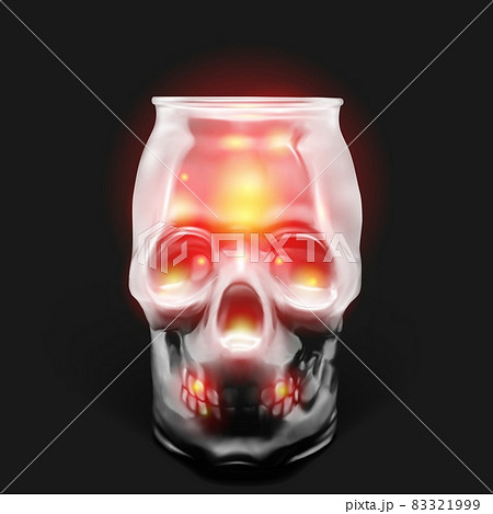 Glass transparent skull on a black background 83321999